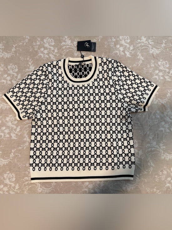 Adrianna Papell Sweaters - New Adrianna Papell, Black and Cream, Size Large